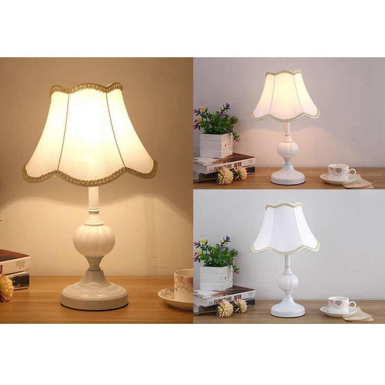 Nordic Vintage Floral Glass Fabric 1-Light Table Lamp Lumendat