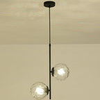 Modern Minimalist Iron Glass Round Ball Branch 2-Light Chandelier for Living Room Lumendat