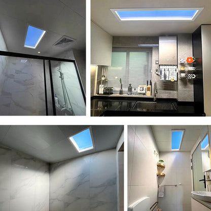 Modern Minimalist Smart Blue Sky Metal LED Flush Mount Ceiling Light for Living Room
