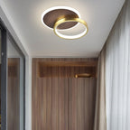Modern Minimalist Aluminum Circular Square LED Semi-flush Mount Ceiling Light