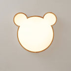 Lumendat Nordic Wood Bear Shape LED Kids Flush Mount Ceiling Light Lumendat