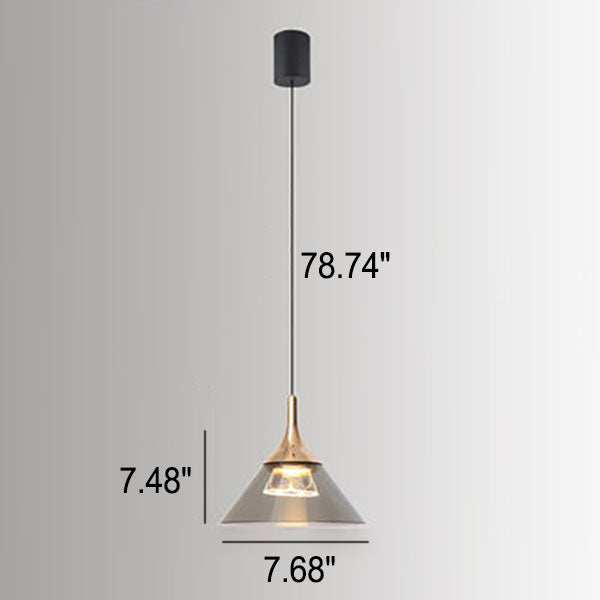 Nordic Creative Cone Aluminum Acrylic LED Pendant Light