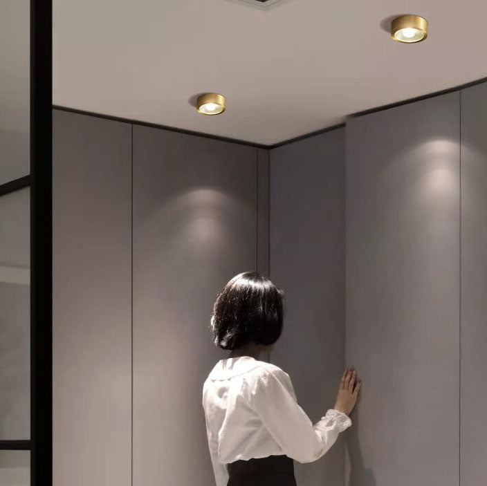 Nordic Light Luxury All Copper Ultra-thin LED Flush Mount Light BulbSquare