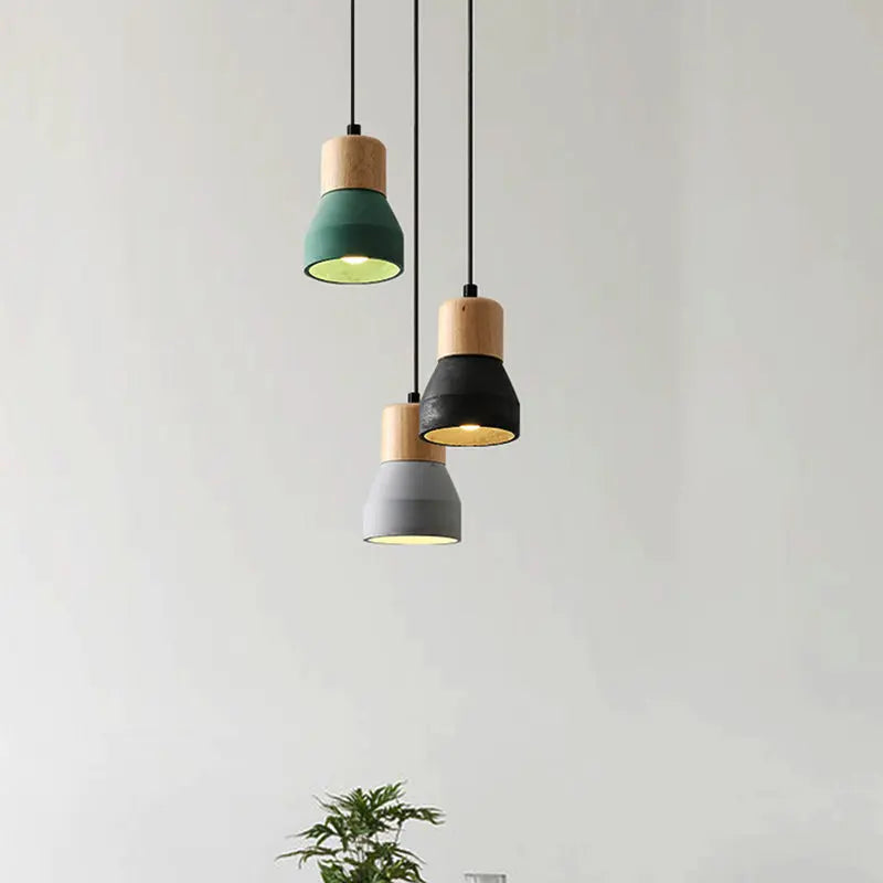 Nordic Cement Tapered 1-light Mini LED Pendant Light BulbSquare