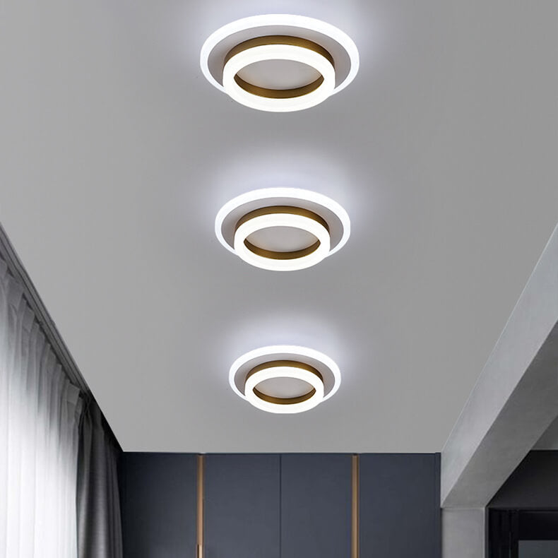 Nordic Simple Acrylic Square Circle Iron LED Flush Mount Ceiling Light BulbSquare