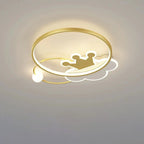 Lumendat Contemporary Nordic Kids Iron Acrylic Circle Round Crown Cloud LED Flush Mount Ceiling Light For Bedroom Lumendat