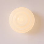 Nordic Cream Wave Round Glass Lampshade 1-Light Wall Sconce Lamp
