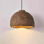 Contemporary Nordic Rough Rock Texture Semicircular 1-light Pendant Light for Dining Room BulbSquare