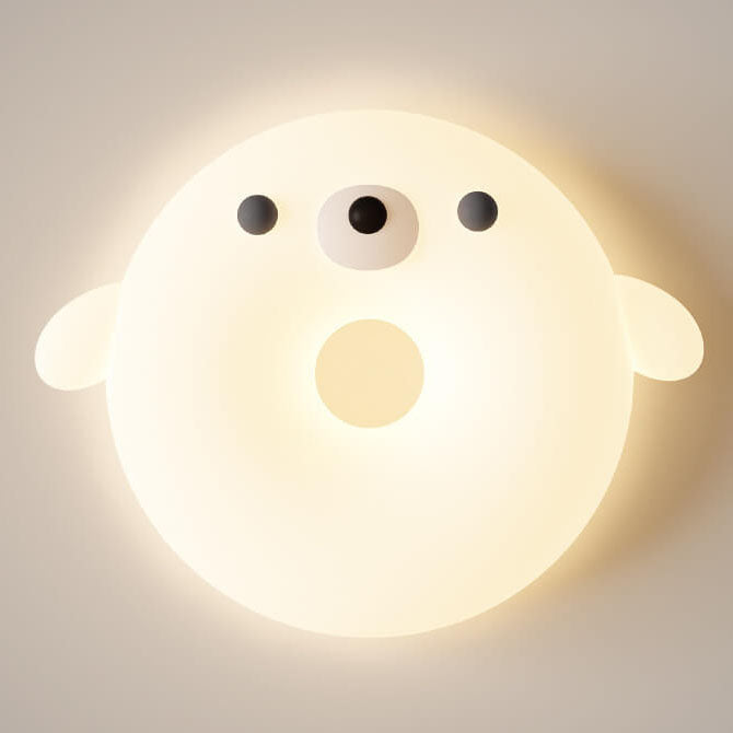 Lumendat Adorable Cream Style Cartoon Seal LED Kids Flush Mount Ceiling Light Lumendat