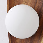 Traditional Japanese Irregular Oval Plate Wood Glass LED Wall Sconce Lamp For Bedroom Lumendat