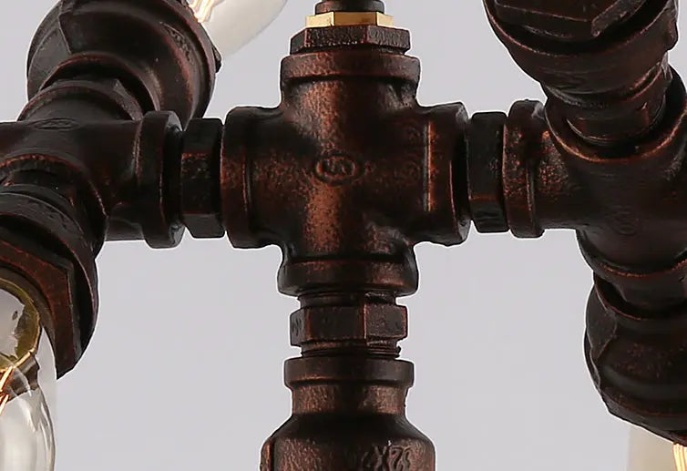 Industrial Iron Water Pipe Design 7-light Chandelier Lumendat
