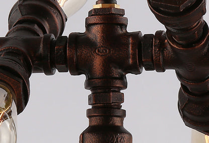 Industrial Iron Water Pipe Design 7-light Chandelier