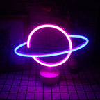 Modern Creative Planet Neon Plastic LED Night Light Table Lamp Lumendat