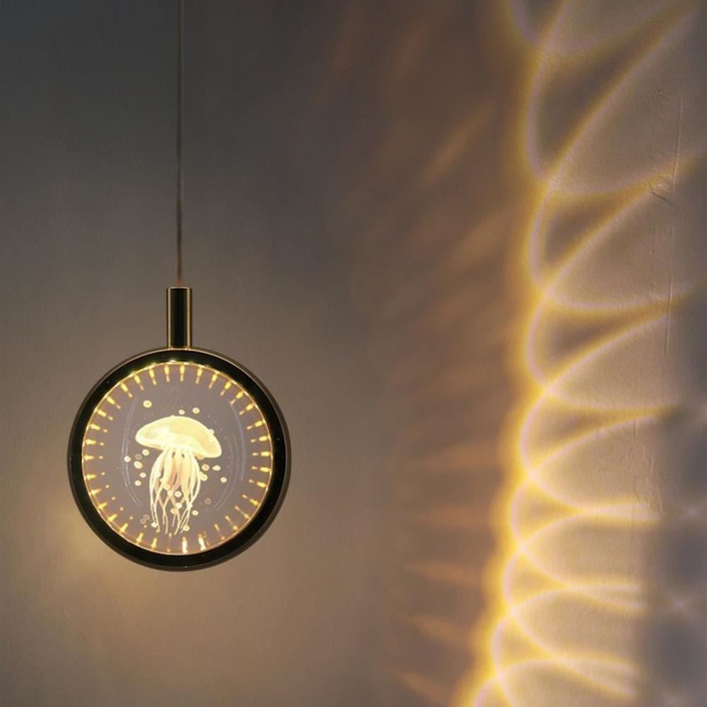 Modern Minimalist Round Ball Aluminum Crystal LED Pendant Light for Bedroom BulbSquare