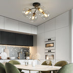 Modern Light Luxury Glass Magic Bean Round 4/6/8 Light Semi-Flush Mount Ceiling Light Lumendat