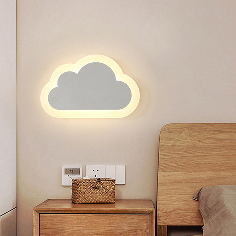 Lumendat Contemporary Simplicity Aluminum Cloud Frame Silicone Strip LED Kids Wall Sconce Lamp For Bedroom Lumendat