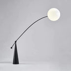 Contemporary Creative Tapered Base Fishing Rod Orb Iron Glass 1-Light Standing Floor Lamp For Living Room Lumendat