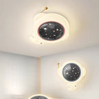 Lumendat Modern Art Deco Kids Iron PE Astronaut Round LED Flush Mount Ceiling Light For Bedroom Lumendat
