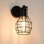Traditional Vintage Cage Iron 1-Light Wall Sconce Lamp For Living Room Lumendat
