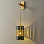 Contemporary Luxury Iron Glass Cylindrical 1-Light Wall Sconce Lamp for Bedroom & Living Room
