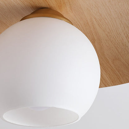 Contemporary Nordic Round Domed Iron Glass 1-light Semi-flush Mount Ceiling Light for Living Room