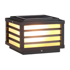 Modern Minimalist Waterproof Solar Square Aluminum PC LED Post Landscape Lighting for Garden Lumendat