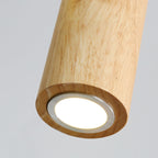 Modern Minimalist Rubberwood Cylinder Spotlight LED Pendant Light for Bedroom BulbSquare