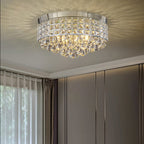 Modern Luxury Round Iron Crystal Beads 6/9-Light Flush Mount Ceiling Light For Living Room Lumendat