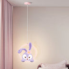 Lumendat Contemporary Creative Kids Iron Aluminum Acrylic Circle StellaLou Rabbit LED Pendant Light For Bedroom Lumendat