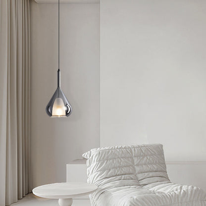 Contemporary Scandinavian Diamond Copper Glass 1-light Pendant Light for Bedroom