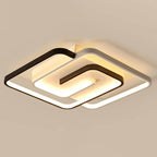 Modern Creative Square Ring Aluminum LED Semi-Flush Mount Ceiling Light Lumendat