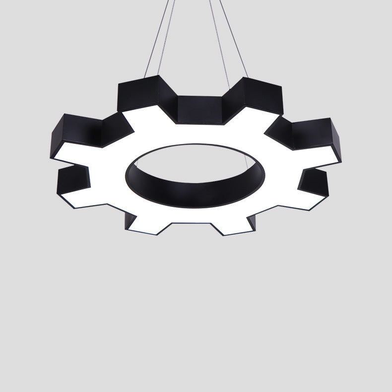 Contemporary Creative Iron Gear Acrylic Shade LED Pendant Light for Entertainment Room