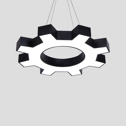 Contemporary Creative Iron Gear Acrylic Shade LED Pendant Light for Entertainment Room