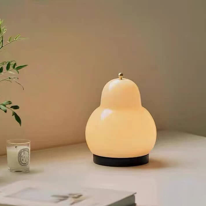 Traditional French Cream Pear Shape LED Rechargeable Touch Table Lamp For Bedroom Lumendat