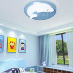 Lumendat Cartoon Cute Dolphin Blue Disc LED Flush Mount Ceiling Light Lumendat