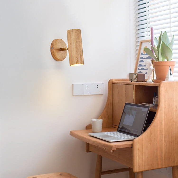Japanese Minimalist Solid Wood Spotlight Track 1/3/4 Light Flush Mount Ceiling Light Lumendat