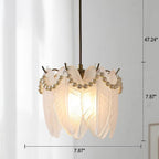 French Light Luxury Hardware Glass 1-Light Pendant Light