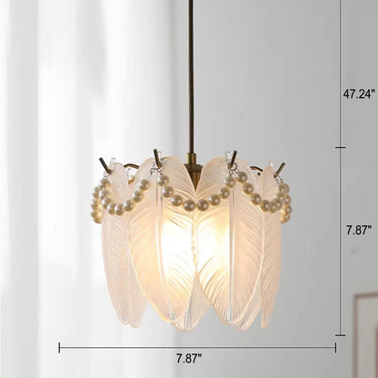 French Light Luxury Hardware Glass 1-Light Pendant Light