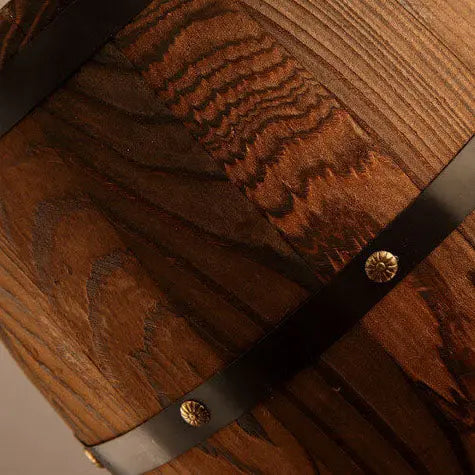 Traditional Rustic Round Wooden Wine Barrel 1-light Single Barrel Pendant Light for Dining Room Lumendat