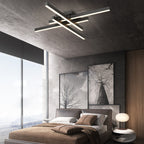 Industrial Aluminum Creative Geometric Line LED Flush Mount Light BulbSquare
