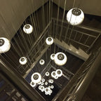 Modern Luxury Staircase Crystal Orb Ball Shade LED Loft Chandelier Lumendat