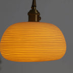 Nordic Japanese Ceramic Brass Oval 1-light Pendant Light BulbSquare