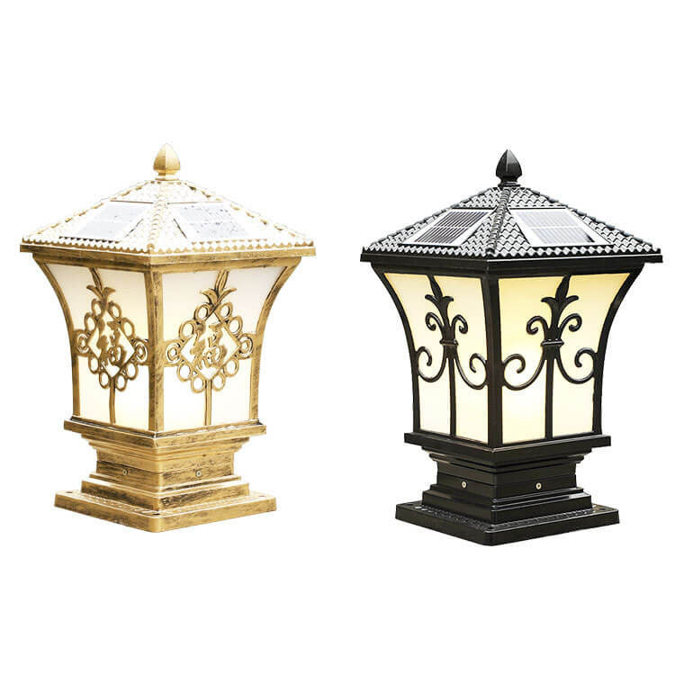 Modern Vintage Waterproof Patio Solar Outdoor Column Head Light Lumendat