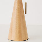 Japanese Minimalist Vintage Pleated Wooden Fabric LED Table Lamp Lumendat