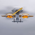 Creative Cartoon Airplane Iron Acrylic LED Kids Semi-Flush Mount Ceiling Light Lumendat