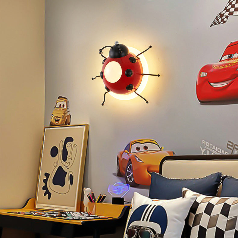 Lumendat Contemporary Creative Cartoon Beetle Acrylic LED Kids Wall Sconce Lamp For Bedroom Lumendat