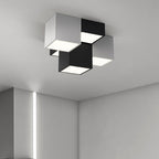 Modern Minimalist Cube Iron Acrylic LED Flush Mount Ceiling Light for Living Room