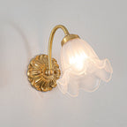 European Vintage Floral Copper Glass 1-Light Wall Sconce Lamp Lumendat