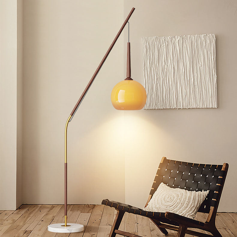 Traditional Vintage Orb Iron Glass 1-Light Standing Floor Lamp For Bedroom Lumendat