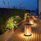 Modern Simplicity Cylinder Glass Steel 1-Light Landscape Light For Outdoor Patio Lumendat